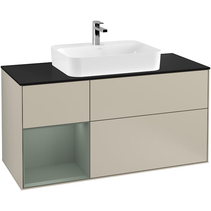 Tvättställsskåp Villeroy & Boch Finion med 3 Lådor Hylla och Bänkskiva för Ytmonterat Tvättställ