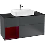 Tvättställsskåp Villeroy & Boch Finion med 3 Lådor Hylla och Bänkskiva för Ytmonterat Tvättställ