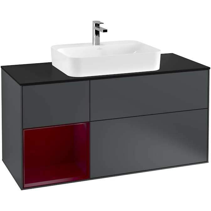Tvättställsskåp Villeroy & Boch Finion med 3 Lådor Hylla och Bänkskiva för Ytmonterat Tvättställ