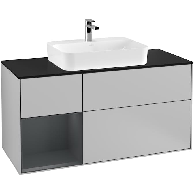 Tvättställsskåp Villeroy & Boch Finion med 3 Lådor Hylla och Bänkskiva för Ytmonterat Tvättställ