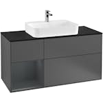 Tvättställsskåp Villeroy & Boch Finion med 3 Lådor Hylla och Bänkskiva för Ytmonterat Tvättställ
