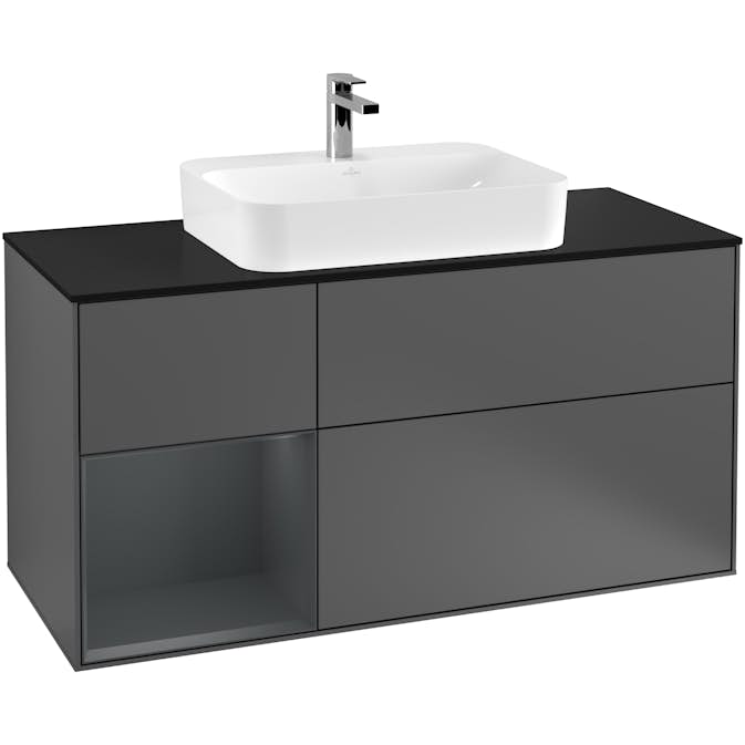 Tvättställsskåp Villeroy & Boch Finion med 3 Lådor Hylla och Bänkskiva för Ytmonterat Tvättställ