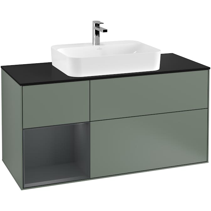 Tvättställsskåp Villeroy & Boch Finion med 3 Lådor Hylla och Bänkskiva för Ytmonterat Tvättställ