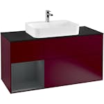 Tvättställsskåp Villeroy & Boch Finion med 3 Lådor Hylla och Bänkskiva för Ytmonterat Tvättställ