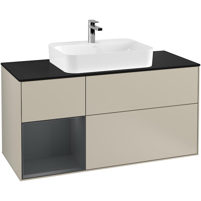 Tvättställsskåp Villeroy & Boch Finion med 3 Lådor Hylla och Bänkskiva för Ytmonterat Tvättställ