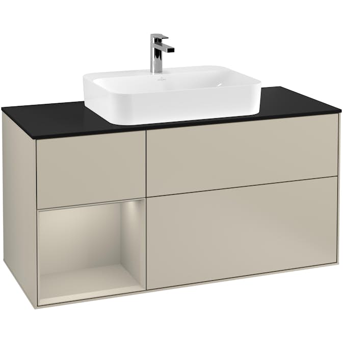 Tvättställsskåp Villeroy & Boch Finion med 3 Lådor Hylla och Bänkskiva för Ytmonterat Tvättställ