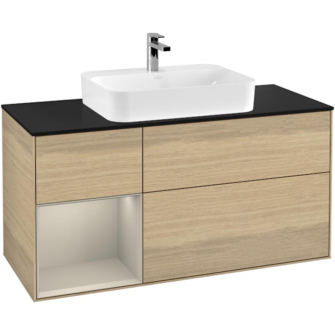 Tvättställsskåp Villeroy & Boch Finion med 3 Lådor Hylla och Bänkskiva för Ytmonterat Tvättställ