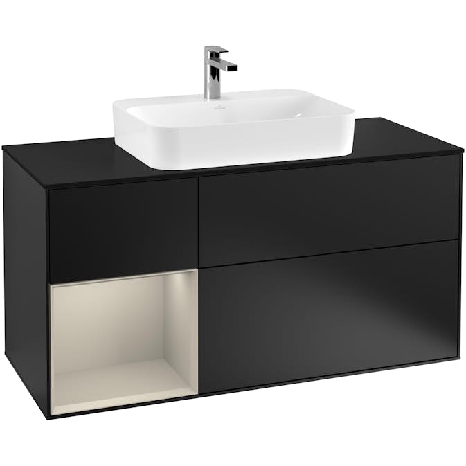 Tvättställsskåp Villeroy & Boch Finion med 3 Lådor Hylla och Bänkskiva för Ytmonterat Tvättställ