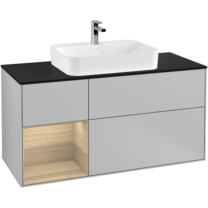 Tvättställsskåp Villeroy & Boch Finion med 3 Lådor Hylla och Bänkskiva för Ytmonterat Tvättställ