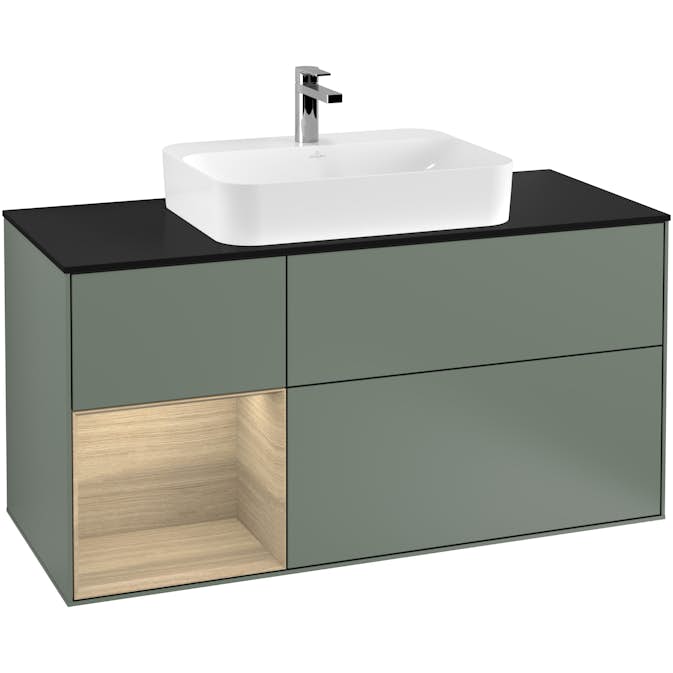 Tvättställsskåp Villeroy & Boch Finion med 3 Lådor Hylla och Bänkskiva för Ytmonterat Tvättställ