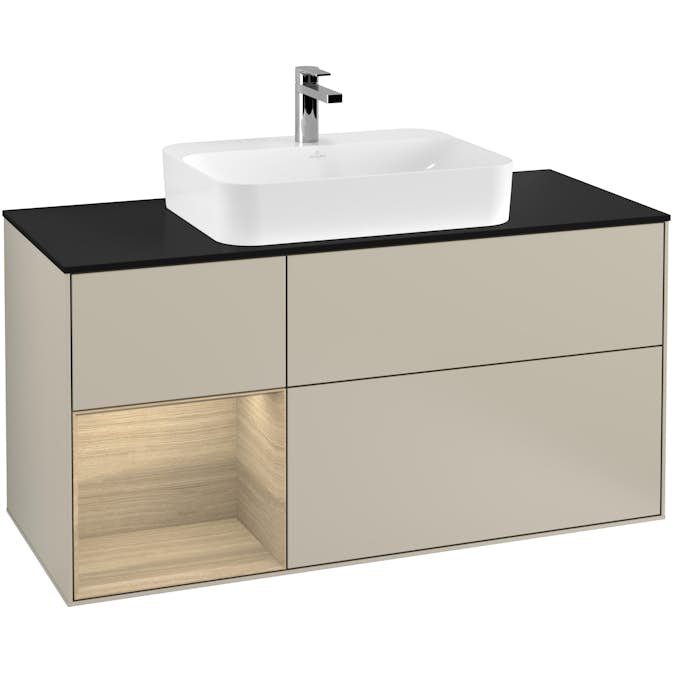 Tvättställsskåp Villeroy & Boch Finion med 3 Lådor Hylla och Bänkskiva för Ytmonterat Tvättställ