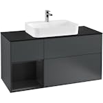 Tvättställsskåp Villeroy & Boch Finion med 3 Lådor Hylla och Bänkskiva för Ytmonterat Tvättställ