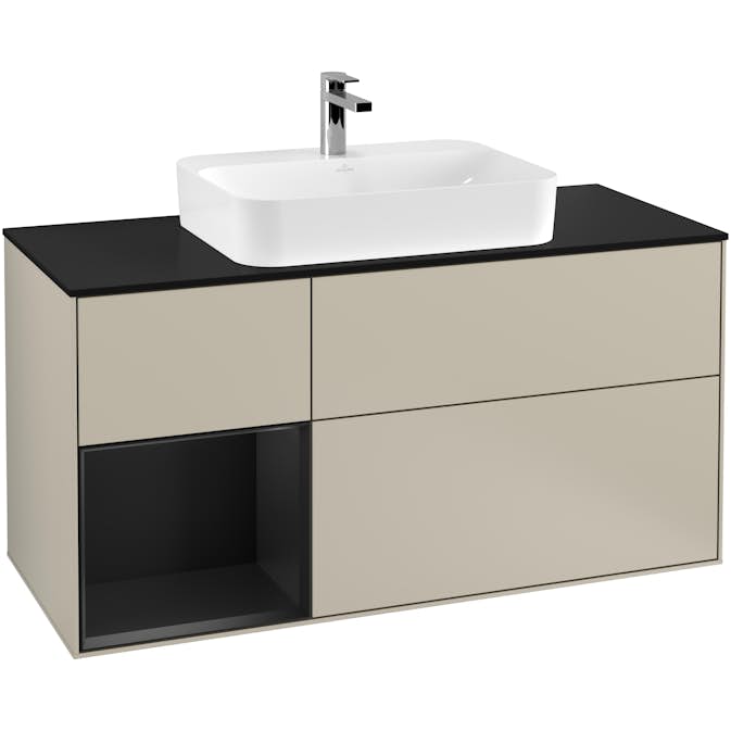 Tvättställsskåp Villeroy & Boch Finion med 3 Lådor Hylla och Bänkskiva för Ytmonterat Tvättställ