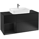 Tvättställsskåp Villeroy & Boch Finion med 3 Lådor Hylla och Bänkskiva för Ytmonterat Tvättställ