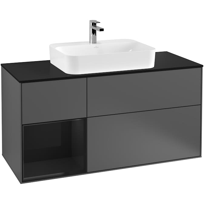 Tvättställsskåp Villeroy & Boch Finion med 3 Lådor Hylla och Bänkskiva för Ytmonterat Tvättställ