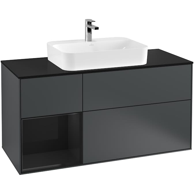 Tvättställsskåp Villeroy & Boch Finion med 3 Lådor Hylla och Bänkskiva för Ytmonterat Tvättställ