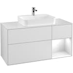 Tvättställsskåp Villeroy & Boch Finion med 3 Lådor Hylla och Bänkskiva för Ytmonterat Tvättställ