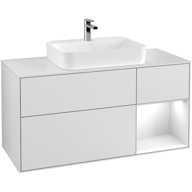 Tvättställsskåp Villeroy & Boch Finion med 3 Lådor Hylla och Bänkskiva för Ytmonterat Tvättställ