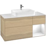 Tvättställsskåp Villeroy & Boch Finion med 3 Lådor Hylla och Bänkskiva för Ytmonterat Tvättställ