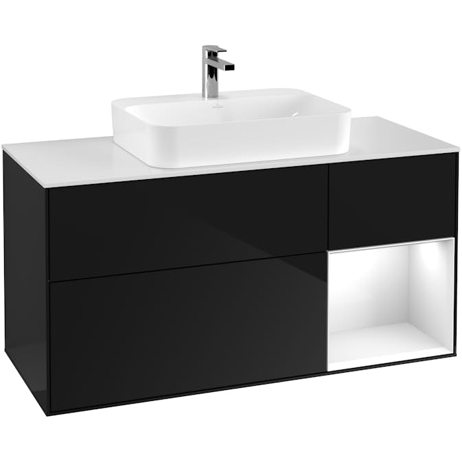 Tvättställsskåp Villeroy & Boch Finion med 3 Lådor Hylla och Bänkskiva för Ytmonterat Tvättställ
