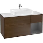 Tvättställsskåp Villeroy & Boch Finion med 3 Lådor Hylla och Bänkskiva för Ytmonterat Tvättställ