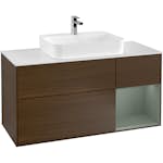 Tvättställsskåp Villeroy & Boch Finion med 3 Lådor Hylla och Bänkskiva för Ytmonterat Tvättställ