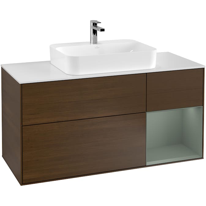 Tvättställsskåp Villeroy & Boch Finion med 3 Lådor Hylla och Bänkskiva för Ytmonterat Tvättställ