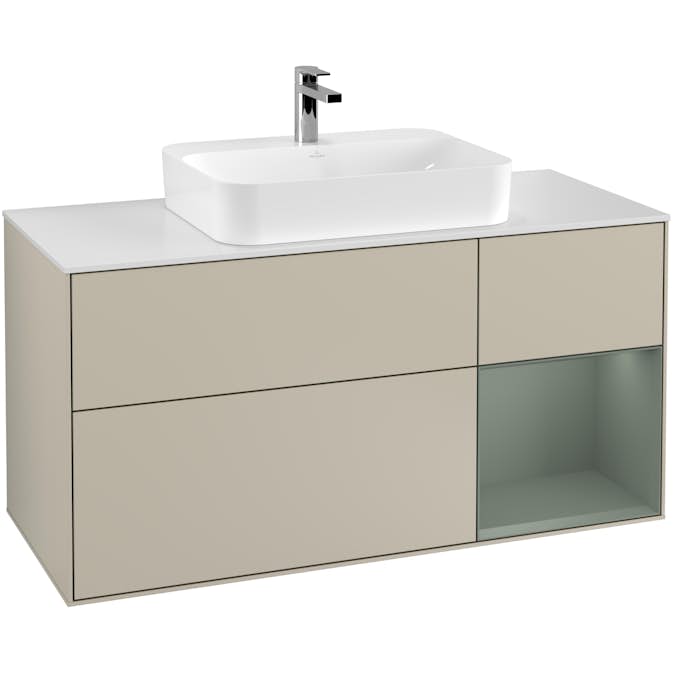 Tvättställsskåp Villeroy & Boch Finion med 3 Lådor Hylla och Bänkskiva för Ytmonterat Tvättställ