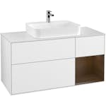 Tvättställsskåp Villeroy & Boch Finion med 3 Lådor Hylla och Bänkskiva för Ytmonterat Tvättställ