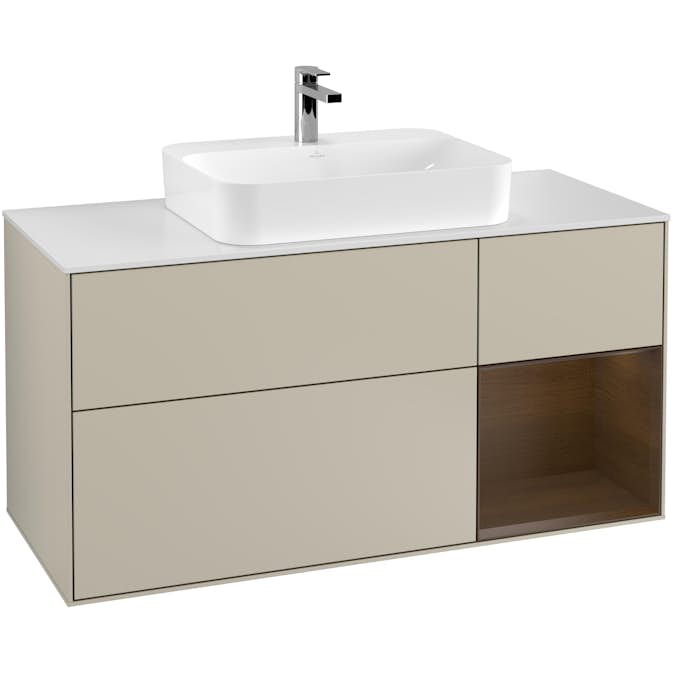 Tvättställsskåp Villeroy & Boch Finion med 3 Lådor Hylla och Bänkskiva för Ytmonterat Tvättställ