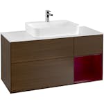 Tvättställsskåp Villeroy & Boch Finion med 3 Lådor Hylla och Bänkskiva för Ytmonterat Tvättställ