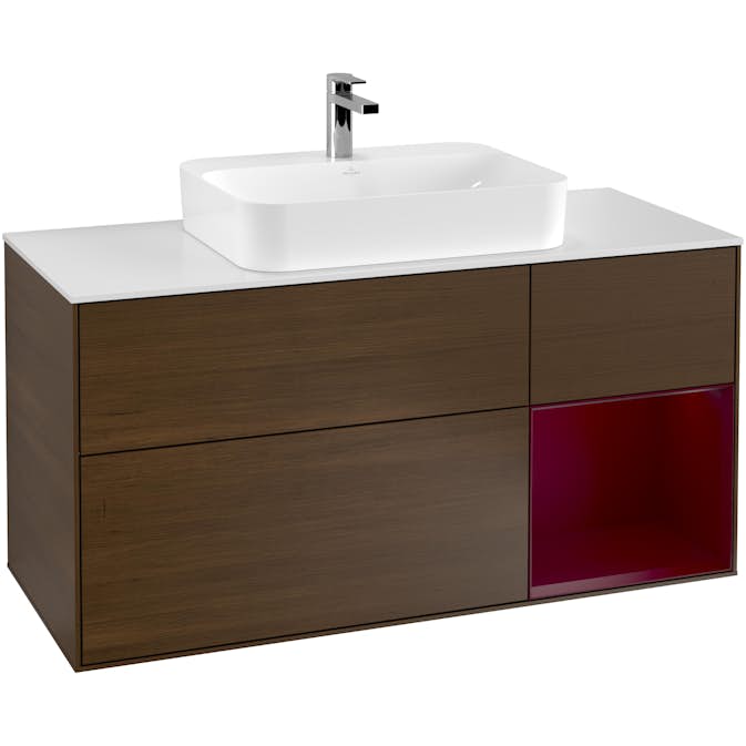 Tvättställsskåp Villeroy & Boch Finion med 3 Lådor Hylla och Bänkskiva för Ytmonterat Tvättställ