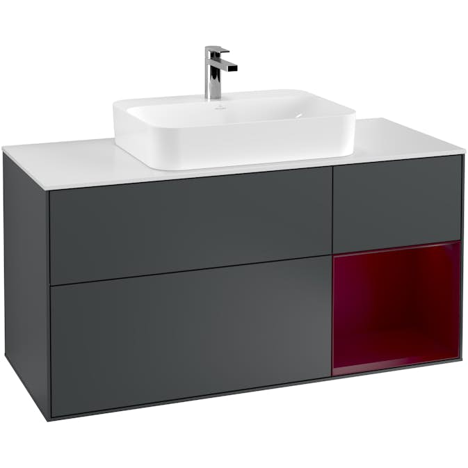 Tvättställsskåp Villeroy & Boch Finion med 3 Lådor Hylla och Bänkskiva för Ytmonterat Tvättställ