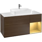 Tvättställsskåp Villeroy & Boch Finion med 3 Lådor Hylla och Bänkskiva för Ytmonterat Tvättställ