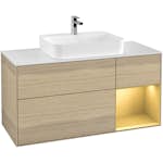 Tvättställsskåp Villeroy & Boch Finion med 3 Lådor Hylla och Bänkskiva för Ytmonterat Tvättställ