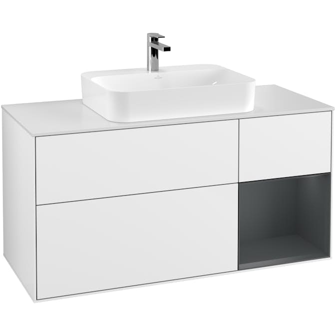 Tvättställsskåp Villeroy & Boch Finion med 3 Lådor Hylla och Bänkskiva för Ytmonterat Tvättställ