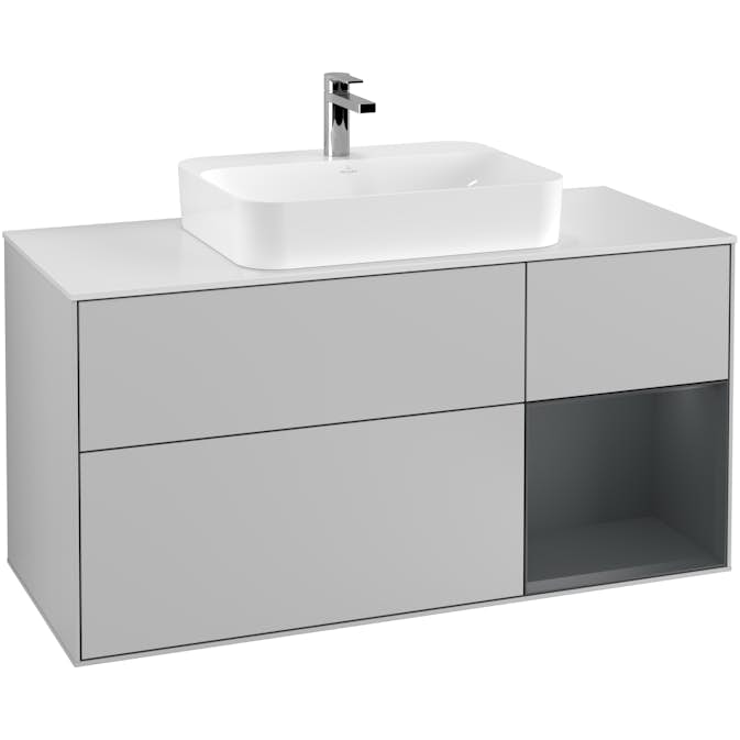 Tvättställsskåp Villeroy & Boch Finion med 3 Lådor Hylla och Bänkskiva för Ytmonterat Tvättställ