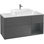 Tvättställsskåp Villeroy & Boch Finion med 3 Lådor Hylla och Bänkskiva för Ytmonterat Tvättställ