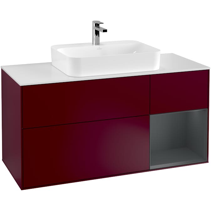 Tvättställsskåp Villeroy & Boch Finion med 3 Lådor Hylla och Bänkskiva för Ytmonterat Tvättställ