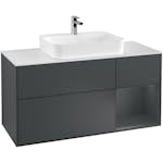 Tvättställsskåp Villeroy & Boch Finion med 3 Lådor Hylla och Bänkskiva för Ytmonterat Tvättställ