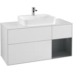 Tvättställsskåp Villeroy & Boch Finion med 3 Lådor Hylla och Bänkskiva för Ytmonterat Tvättställ