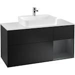 Tvättställsskåp Villeroy & Boch Finion med 3 Lådor Hylla och Bänkskiva för Ytmonterat Tvättställ