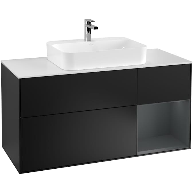 Tvättställsskåp Villeroy & Boch Finion med 3 Lådor Hylla och Bänkskiva för Ytmonterat Tvättställ