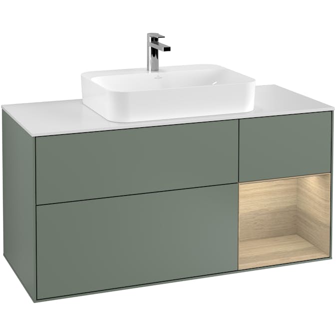 Tvättställsskåp Villeroy & Boch Finion med 3 Lådor Hylla och Bänkskiva för Ytmonterat Tvättställ
