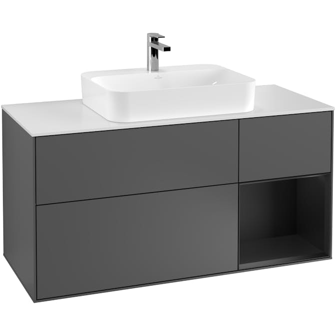 Tvättställsskåp Villeroy & Boch Finion med 3 Lådor Hylla och Bänkskiva för Ytmonterat Tvättställ