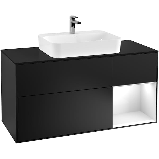 Tvättställsskåp Villeroy & Boch Finion med 3 Lådor Hylla och Bänkskiva för Ytmonterat Tvättställ