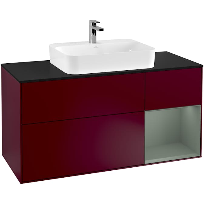 Tvättställsskåp Villeroy & Boch Finion med 3 Lådor Hylla och Bänkskiva för Ytmonterat Tvättställ