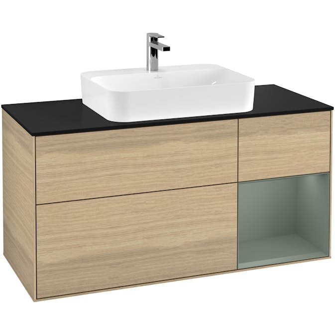 Tvättställsskåp Villeroy & Boch Finion med 3 Lådor Hylla och Bänkskiva för Ytmonterat Tvättställ