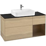 Tvättställsskåp Villeroy & Boch Finion med 3 Lådor Hylla och Bänkskiva för Ytmonterat Tvättställ