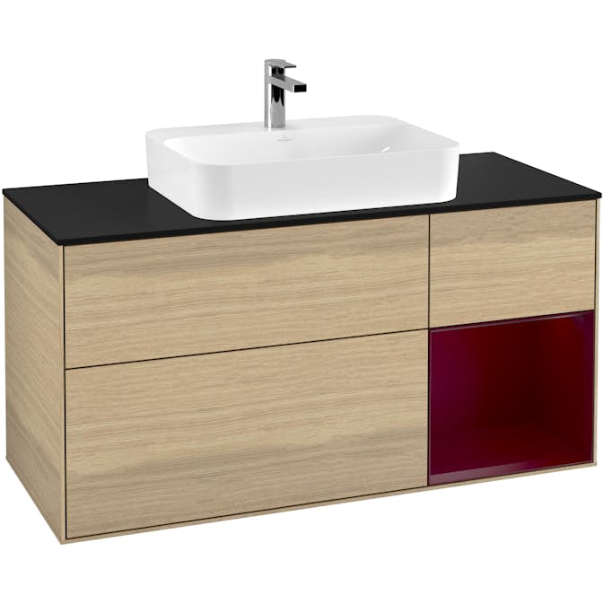 Tvättställsskåp Villeroy & Boch Finion med 3 Lådor Hylla och Bänkskiva för Ytmonterat Tvättställ